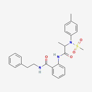 molecular formula C26H29N3O4S B4229549 2-{[N-(4-methylphenyl)-N-(methylsulfonyl)alanyl]amino}-N-(2-phenylethyl)benzamide 
