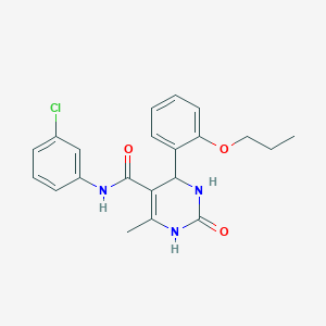 molecular formula C21H22ClN3O3 B4229560 N-(3-chlorophenyl)-6-methyl-2-oxo-4-(2-propoxyphenyl)-1,2,3,4-tetrahydro-5-pyrimidinecarboxamide 