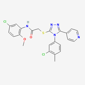 molecular formula C23H19Cl2N5O2S B4229567 N-(5-chloro-2-methoxyphenyl)-2-{[4-(3-chloro-4-methylphenyl)-5-(4-pyridinyl)-4H-1,2,4-triazol-3-yl]thio}acetamide 