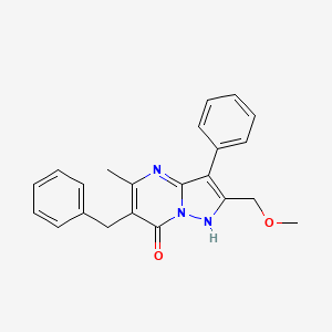 molecular formula C22H21N3O2 B4229571 6-benzyl-2-(methoxymethyl)-5-methyl-3-phenylpyrazolo[1,5-a]pyrimidin-7(4H)-one 
