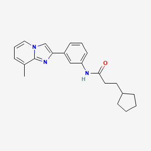 molecular formula C22H25N3O B4229574 3-cyclopentyl-N-[3-(8-methylimidazo[1,2-a]pyridin-2-yl)phenyl]propanamide 
