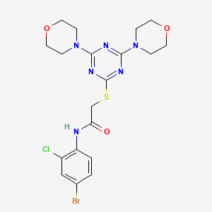 molecular formula C19H22BrClN6O3S B4229605 N-(4-bromo-2-chlorophenyl)-2-[(4,6-di-4-morpholinyl-1,3,5-triazin-2-yl)thio]acetamide 