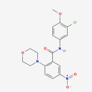 molecular formula C18H18ClN3O5 B4229639 N-(3-chloro-4-methoxyphenyl)-2-(4-morpholinyl)-5-nitrobenzamide 