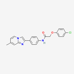molecular formula C22H18ClN3O2 B4229671 2-(4-chlorophenoxy)-N-[4-(7-methylimidazo[1,2-a]pyridin-2-yl)phenyl]acetamide 