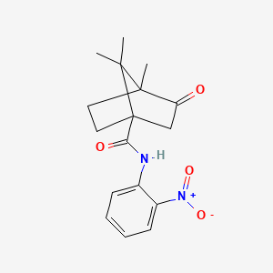 molecular formula C17H20N2O4 B4229672 4,7,7-trimethyl-N-(2-nitrophenyl)-3-oxobicyclo[2.2.1]heptane-1-carboxamide 