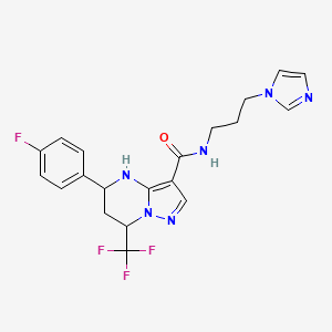 5-(4-fluorophenyl)-N-[3-(1H-imidazol-1-yl)propyl]-7-(trifluoromethyl)-4,5,6,7-tetrahydropyrazolo[1,5-a]pyrimidine-3-carboxamide