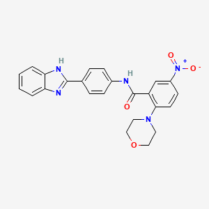 molecular formula C24H21N5O4 B4229684 N-[4-(1H-benzimidazol-2-yl)phenyl]-2-(4-morpholinyl)-5-nitrobenzamide 