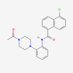 molecular formula C23H22ClN3O2 B4229700 N-[2-(4-acetyl-1-piperazinyl)phenyl]-5-chloro-1-naphthamide 