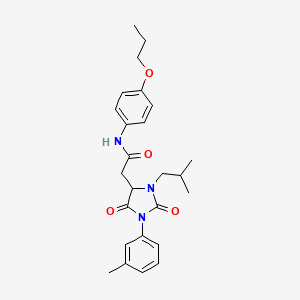 2-[3-isobutyl-1-(3-methylphenyl)-2,5-dioxo-4-imidazolidinyl]-N-(4-propoxyphenyl)acetamide