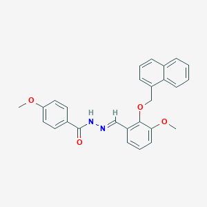 molecular formula C27H24N2O4 B422976 4-methoxy-N'-[3-methoxy-2-(1-naphthylmethoxy)benzylidene]benzohydrazide 