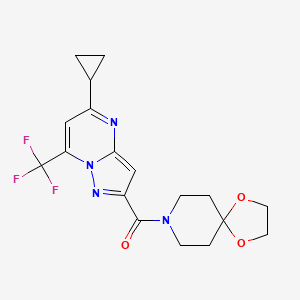 8-{[5-cyclopropyl-7-(trifluoromethyl)pyrazolo[1,5-a]pyrimidin-2-yl]carbonyl}-1,4-dioxa-8-azaspiro[4.5]decane