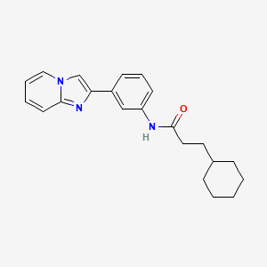 molecular formula C22H25N3O B4229798 3-cyclohexyl-N-(3-imidazo[1,2-a]pyridin-2-ylphenyl)propanamide 