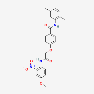 molecular formula C24H23N3O6 B4229834 N-(2,5-dimethylphenyl)-4-{2-[(4-methoxy-2-nitrophenyl)amino]-2-oxoethoxy}benzamide 