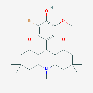 9-(3-Bromo-4-hydroxy-5-methoxy-phenyl)-3,3,6,6,10-pentamethyl-3,4,6,7,9,10-hexahydro-2H,5H-acridine-1,8-dione