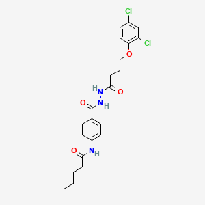 molecular formula C22H25Cl2N3O4 B4229863 N-[4-({2-[4-(2,4-dichlorophenoxy)butanoyl]hydrazino}carbonyl)phenyl]pentanamide 