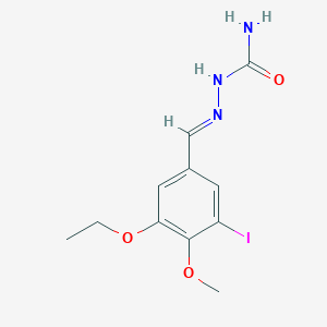 molecular formula C11H14IN3O3 B422989 (2E)-2-(3-ethoxy-5-iodo-4-methoxybenzylidene)hydrazinecarboxamide 