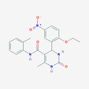 molecular formula C21H22N4O5 B4229895 4-(2-ethoxy-5-nitrophenyl)-6-methyl-N-(2-methylphenyl)-2-oxo-1,2,3,4-tetrahydro-5-pyrimidinecarboxamide 