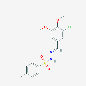 molecular formula C17H19ClN2O4S B422990 N'-(3-chloro-4-ethoxy-5-methoxybenzylidene)-4-methylbenzenesulfonohydrazide 