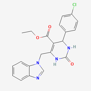 molecular formula C21H19ClN4O3 B4229902 ethyl 6-(1H-benzimidazol-1-ylmethyl)-4-(4-chlorophenyl)-2-oxo-1,2,3,4-tetrahydro-5-pyrimidinecarboxylate 
