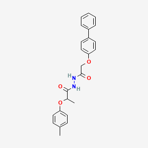 molecular formula C24H24N2O4 B4229907 N'-[(4-biphenylyloxy)acetyl]-2-(4-methylphenoxy)propanohydrazide 