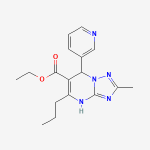 molecular formula C17H21N5O2 B4229910 ethyl 2-methyl-5-propyl-7-(3-pyridinyl)-4,7-dihydro[1,2,4]triazolo[1,5-a]pyrimidine-6-carboxylate 