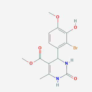 molecular formula C14H15BrN2O5 B4229919 methyl 4-(2-bromo-3-hydroxy-4-methoxyphenyl)-6-methyl-2-oxo-1,2,3,4-tetrahydro-5-pyrimidinecarboxylate 