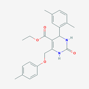molecular formula C23H26N2O4 B4229954 ethyl 4-(2,5-dimethylphenyl)-6-[(4-methylphenoxy)methyl]-2-oxo-1,2,3,4-tetrahydro-5-pyrimidinecarboxylate 
