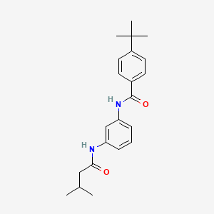 molecular formula C22H28N2O2 B4229960 4-tert-butyl-N-{3-[(3-methylbutanoyl)amino]phenyl}benzamide 