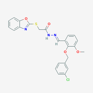 2-(1,3-benzoxazol-2-ylsulfanyl)-N'-{2-[(3-chlorobenzyl)oxy]-3-methoxybenzylidene}acetohydrazide
