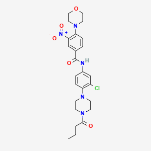 molecular formula C25H30ClN5O5 B4229988 N-[4-(4-butyryl-1-piperazinyl)-3-chlorophenyl]-4-(4-morpholinyl)-3-nitrobenzamide 