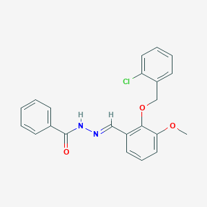 molecular formula C22H19ClN2O3 B422999 N'-{2-[(2-chlorobenzyl)oxy]-3-methoxybenzylidene}benzohydrazide 