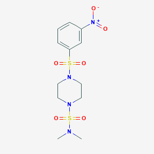 molecular formula C12H18N4O6S2 B4229991 N,N-dimethyl-4-[(3-nitrophenyl)sulfonyl]-1-piperazinesulfonamide 