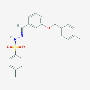 molecular formula C22H22N2O3S B423000 4-methyl-N'-{3-[(4-methylbenzyl)oxy]benzylidene}benzenesulfonohydrazide 