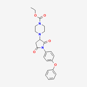 molecular formula C23H25N3O5 B4230010 ethyl 4-[2,5-dioxo-1-(4-phenoxyphenyl)-3-pyrrolidinyl]-1-piperazinecarboxylate 