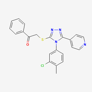 molecular formula C22H17ClN4OS B4230012 2-{[4-(3-chloro-4-methylphenyl)-5-(4-pyridinyl)-4H-1,2,4-triazol-3-yl]thio}-1-phenylethanone 