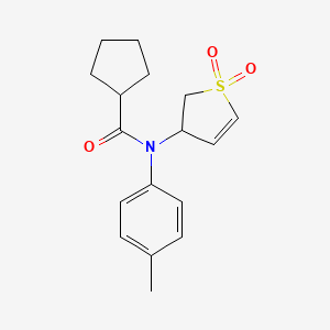 molecular formula C17H21NO3S B4230018 N-(1,1-dioxido-2,3-dihydro-3-thienyl)-N-(4-methylphenyl)cyclopentanecarboxamide 