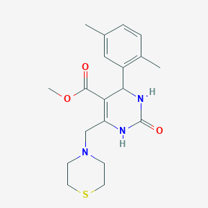 methyl 4-(2,5-dimethylphenyl)-2-oxo-6-(4-thiomorpholinylmethyl)-1,2,3,4-tetrahydro-5-pyrimidinecarboxylate