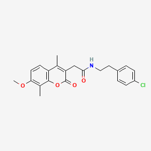 molecular formula C22H22ClNO4 B4230024 N-[2-(4-chlorophenyl)ethyl]-2-(7-methoxy-4,8-dimethyl-2-oxo-2H-chromen-3-yl)acetamide 