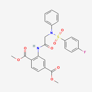 molecular formula C24H21FN2O7S B4230032 dimethyl 2-({N-[(4-fluorophenyl)sulfonyl]-N-phenylglycyl}amino)terephthalate 