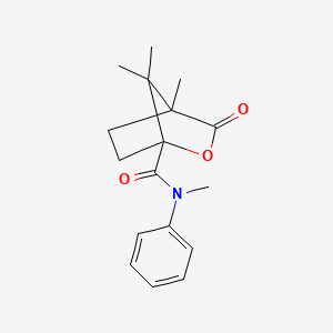 molecular formula C17H21NO3 B4230036 N,4,7,7-tetramethyl-3-oxo-N-phenyl-2-oxabicyclo[2.2.1]heptane-1-carboxamide 