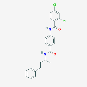 molecular formula C24H22Cl2N2O2 B4230039 2,4-dichloro-N-(4-{[(1-methyl-3-phenylpropyl)amino]carbonyl}phenyl)benzamide 