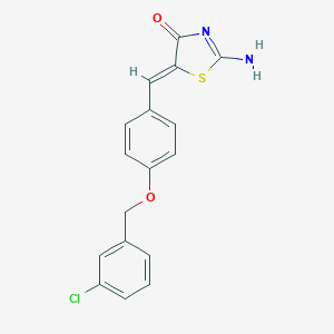 molecular formula C17H13ClN2O2S B423004 5-{4-[(3-Chlorobenzyl)oxy]benzylidene}-2-imino-1,3-thiazolidin-4-one 