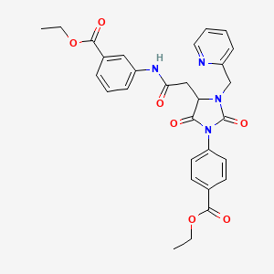 ethyl 3-({[1-[4-(ethoxycarbonyl)phenyl]-2,5-dioxo-3-(2-pyridinylmethyl)-4-imidazolidinyl]acetyl}amino)benzoate