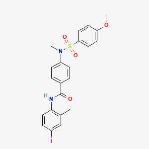 molecular formula C22H21IN2O4S B4230057 N-(4-iodo-2-methylphenyl)-4-[[(4-methoxyphenyl)sulfonyl](methyl)amino]benzamide 