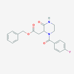 molecular formula C20H19FN2O4 B4230072 benzyl [1-(4-fluorobenzoyl)-3-oxo-2-piperazinyl]acetate 