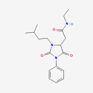 molecular formula C18H25N3O3 B4230074 N-ethyl-2-[3-(3-methylbutyl)-2,5-dioxo-1-phenyl-4-imidazolidinyl]acetamide 