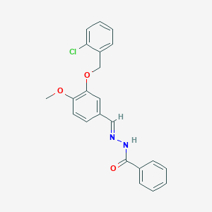 molecular formula C22H19ClN2O3 B423008 N'-{3-[(2-chlorobenzyl)oxy]-4-methoxybenzylidene}benzohydrazide 