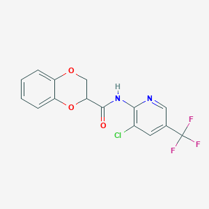 molecular formula C15H10ClF3N2O3 B4230081 N-[3-chloro-5-(trifluoromethyl)-2-pyridinyl]-2,3-dihydro-1,4-benzodioxine-2-carboxamide 