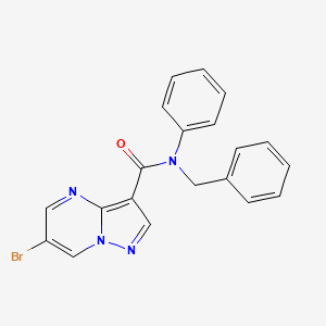 molecular formula C20H15BrN4O B4230090 N-benzyl-6-bromo-N-phenylpyrazolo[1,5-a]pyrimidine-3-carboxamide 