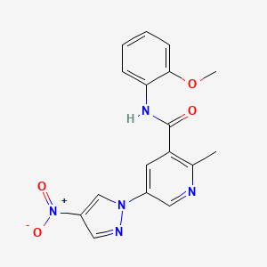 molecular formula C17H15N5O4 B4230091 N-(2-methoxyphenyl)-2-methyl-5-(4-nitro-1H-pyrazol-1-yl)nicotinamide 
